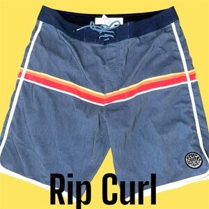 Rip Curl Blue and Red Board Shorts for Swim